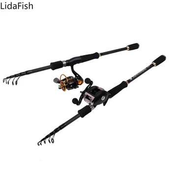 Ultra-trumpas Nešiojamų Suvilioti meškere Anglies Medžiagos Liejimo Verpimo Teleskopine meškere 1.8-3.6 m žvejybos Polių