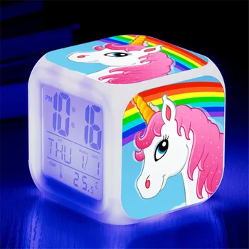 Mano mažai Pony Žaislai Vaivorykštė Vienaragis Arklys LED Laikrodis-Žadintuvas Žaislai Vaikams Mano Mažai Pony Veiksmų Žaislas Duomenys Vaikams Dovanos