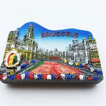 Vokietijos Miuncheno Rotušės Kariliono Bokštas Suvenyrų Magnetinio Šaldytuvas Lipdukas Dervos Belgija Briuselis Grand Place Šaldytuvas Magnetai
