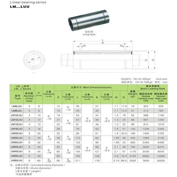4pcs/aikštelė, Nemokamas Pristatymas LM13LUU ilgas tipas 13mm tiesinį rutulinį guolį CNC dalys 3D spausdintuvas