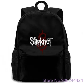 Slipknot Vyrų Black T Sunkiojo Metalo grupės Logotipas Kaukės Rankovėmis Berniukas Vyrų kuprinė