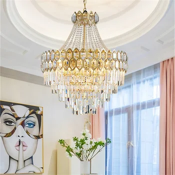 Hongcui Kabinti Liustra Kristalų Modernios LED Prabangūs Šviestuvai Namų dekoro Už Kambarį Valgomasis Villa Dvipusis