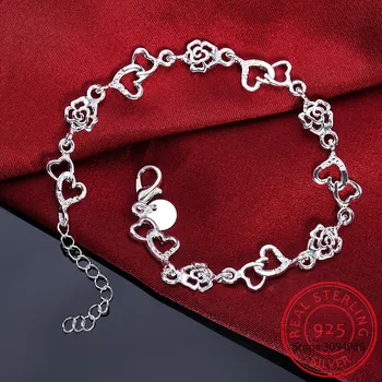 LEKANI 925 Sterlingas Sidabro Visą Širdį Gėlė AAA Cirkonis Apyrankės Moterims Vestuvių Dalyvavimo Šalies Fine Jewelry